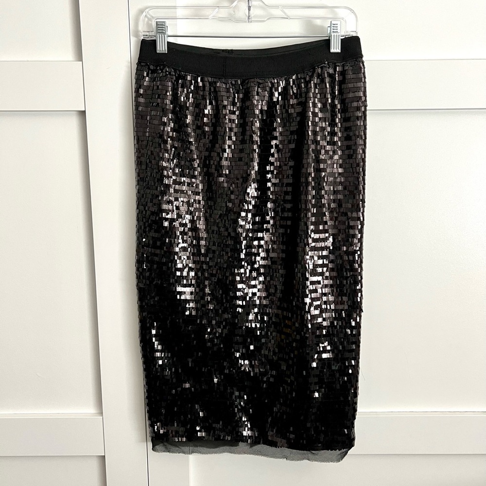 Who What Wear Black Sequin Pencil Skirt